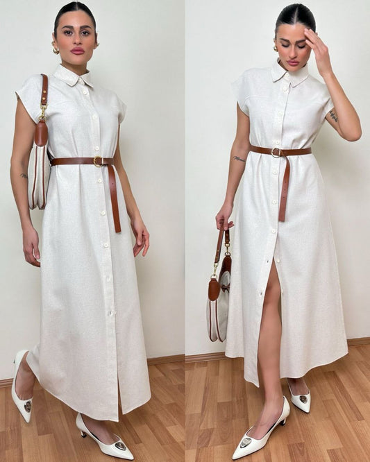 White Dress with Belt
