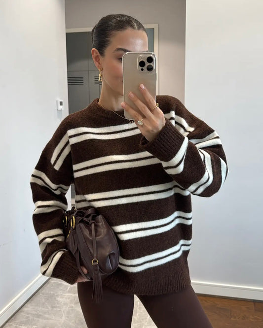Brown Striped Sweater