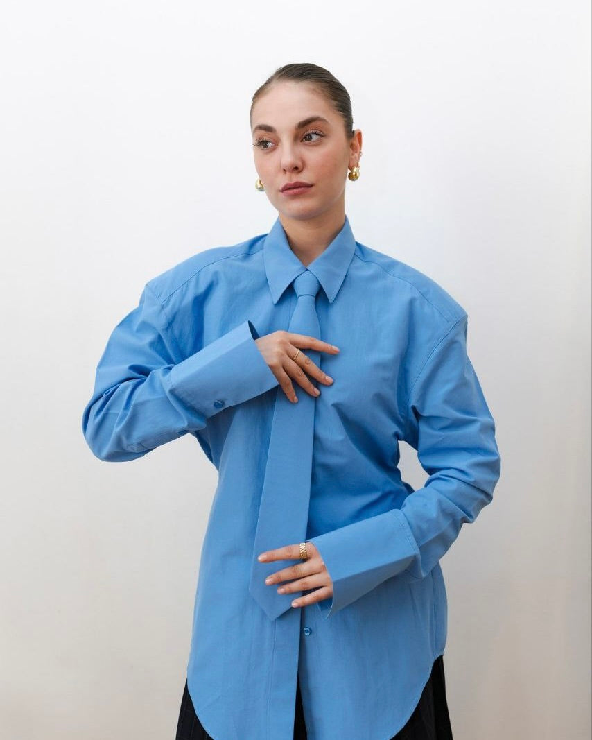 Blue Shirt With Tie