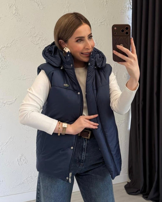 Navy Lacoste Puffer Vest