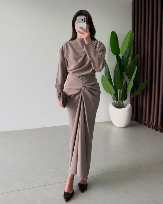Beige Two Piece Set