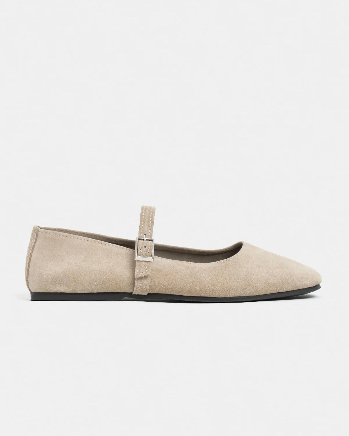 Beige Suede Flats