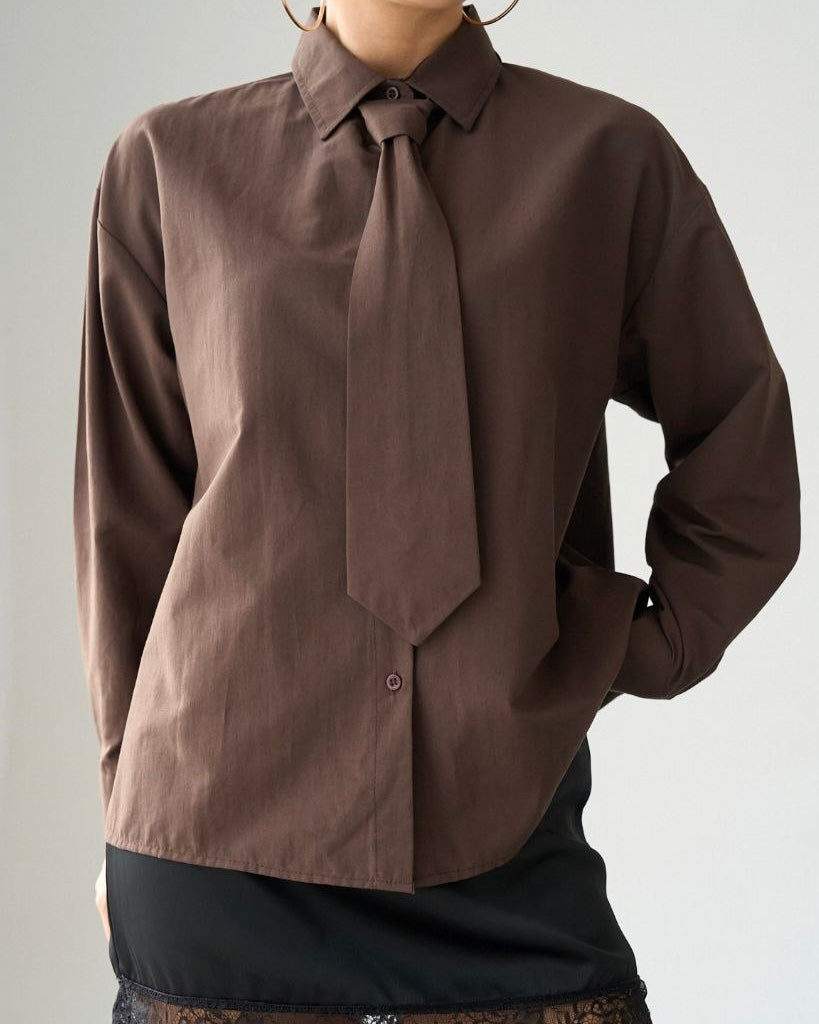 Brown Shirt With Tie