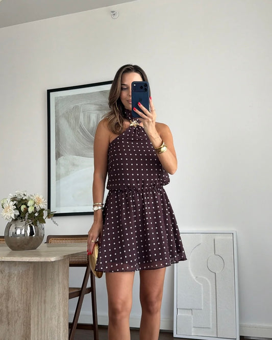 Brown Polka Dot Dress
