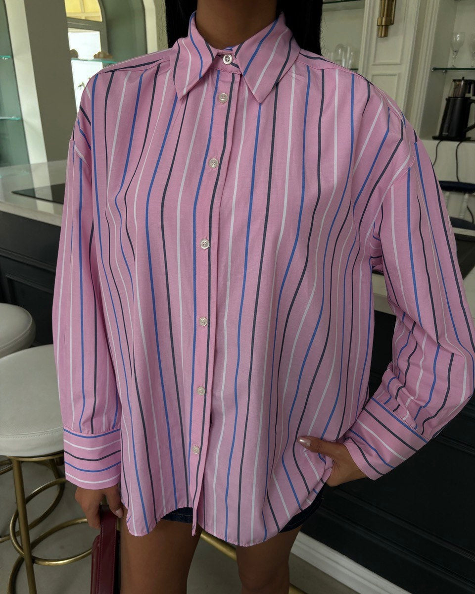 Pink Striped Buttoned Shirt