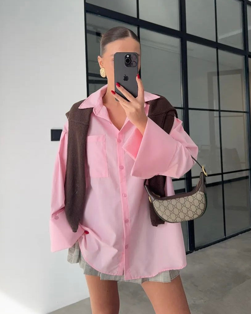 Pink Oversized Buttoned Shirt