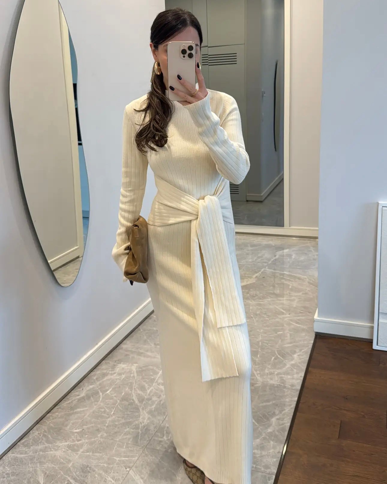 Off White Tied Dress