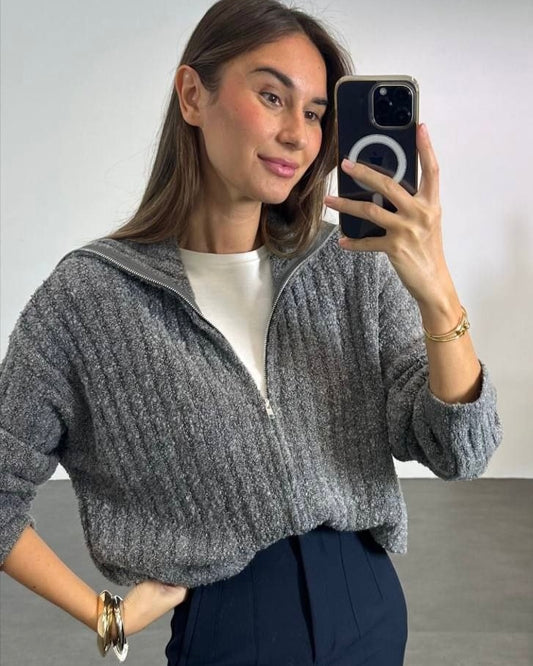 Grey Zipped Sweater