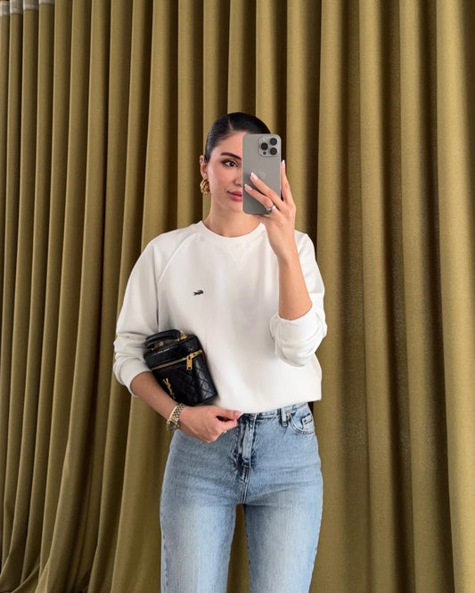 White Lacoste Sweatshirt
