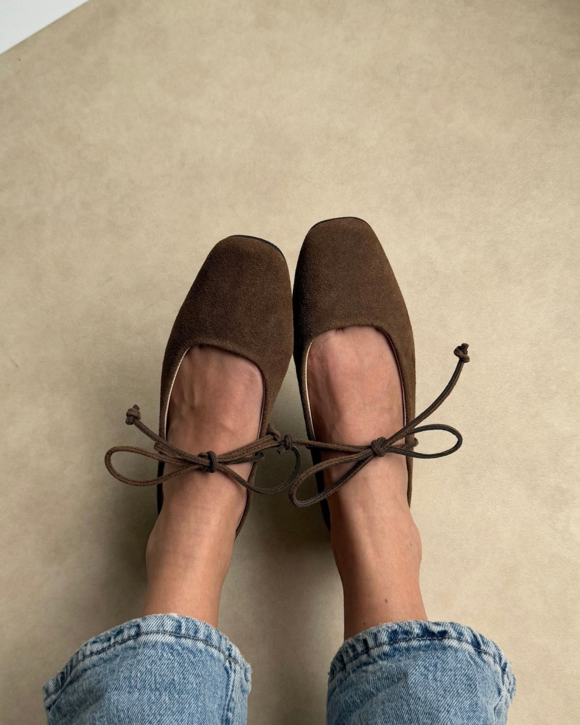 Brown Suede Flats