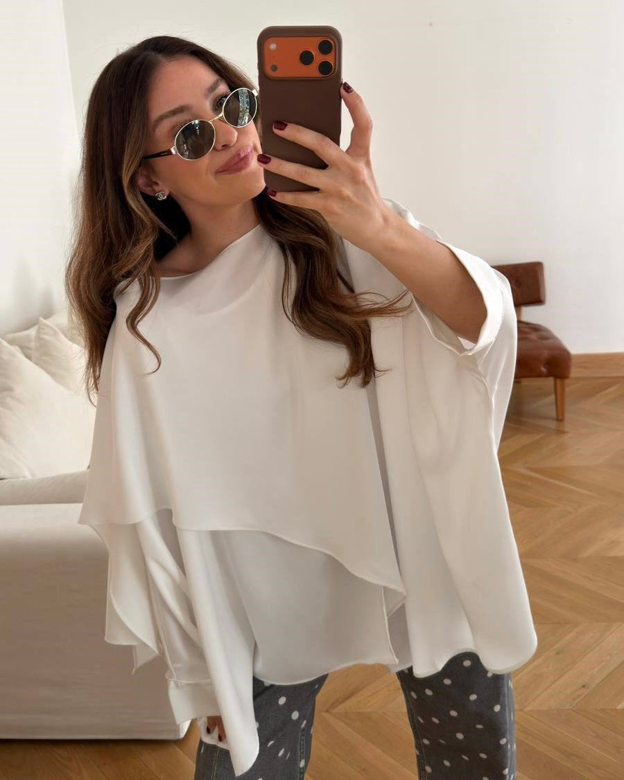 White Satin Blouse
