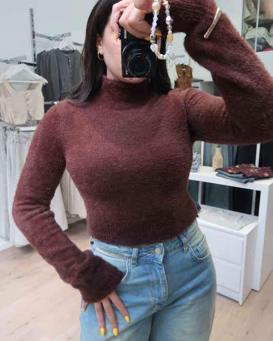 Brown Soft Fur Sweater