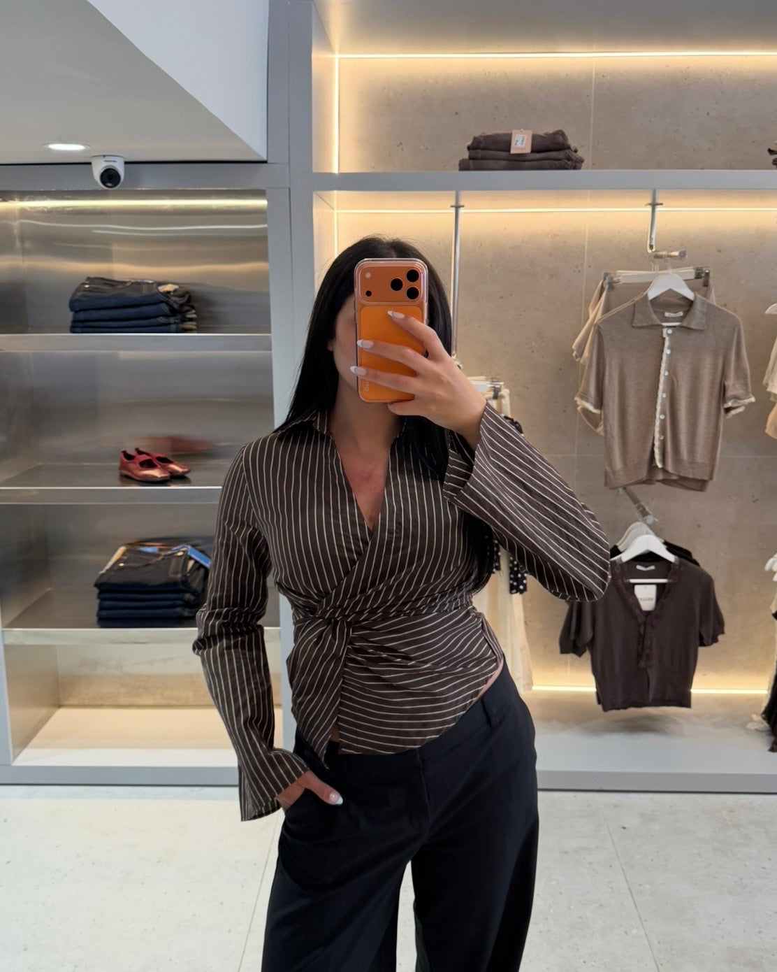 Brown Striped Shirt