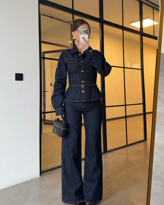 Denim Set with Belt