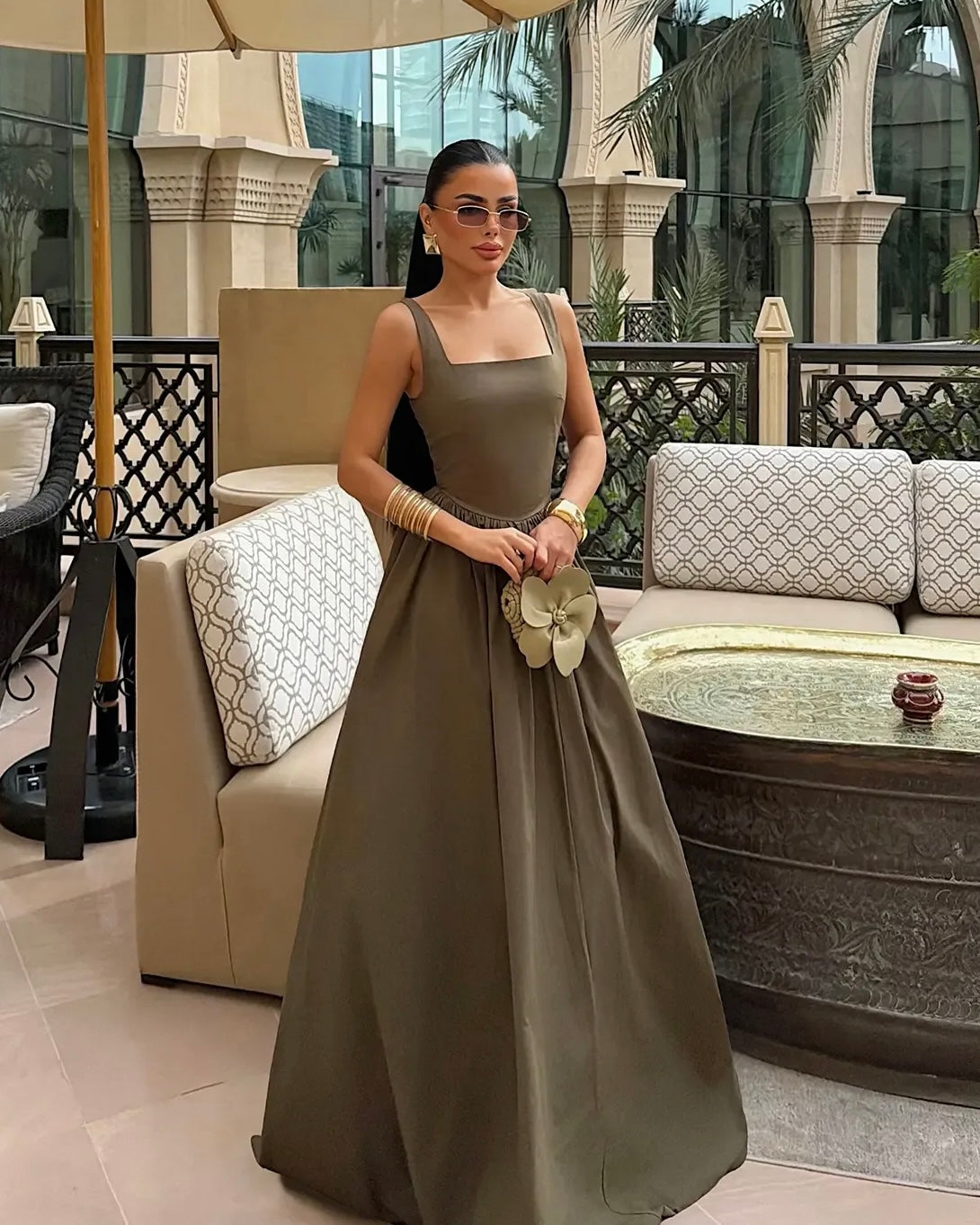 Army Green Maxi Dress