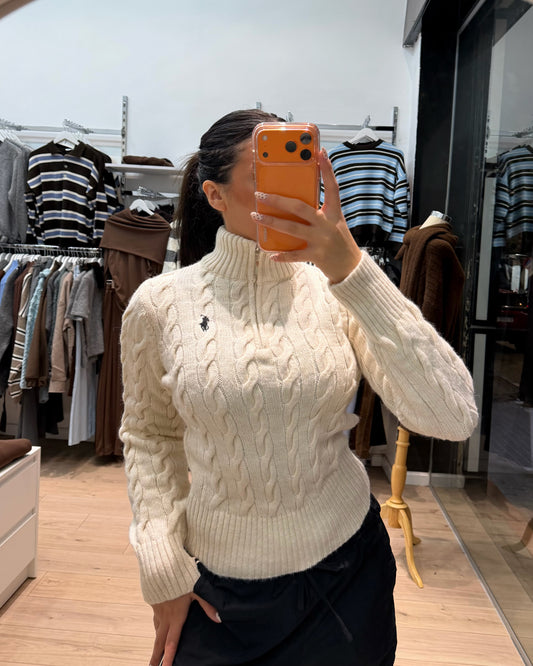 Off White Polo Sweater