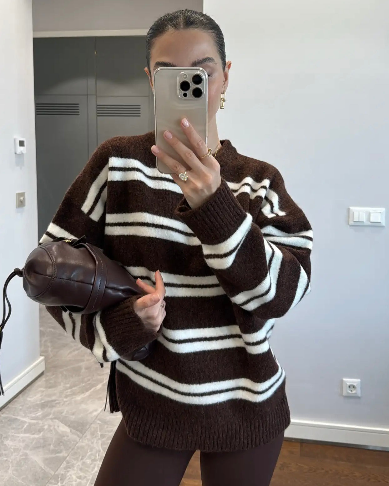 Brown Striped Sweater