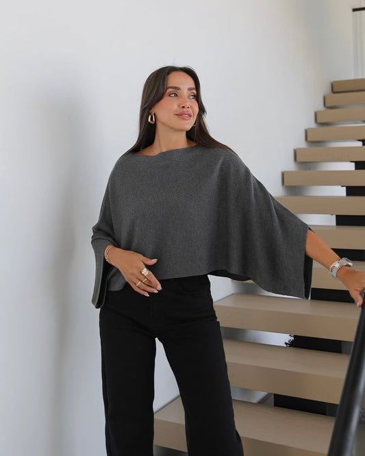 Grey Flowy Top