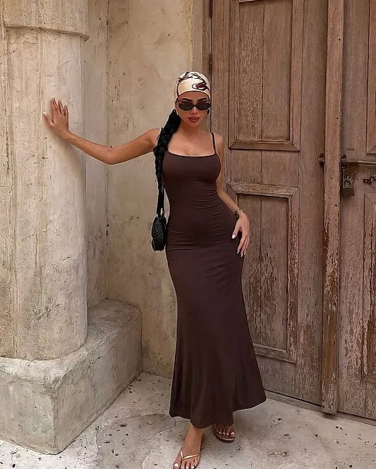 Brown Basic Dress