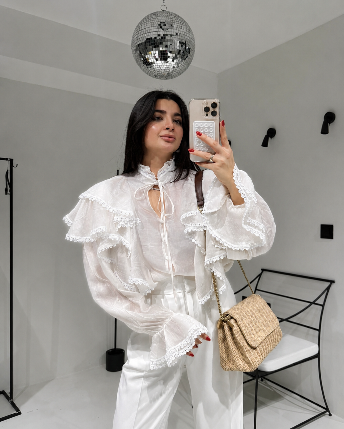White Ruffled Blouse