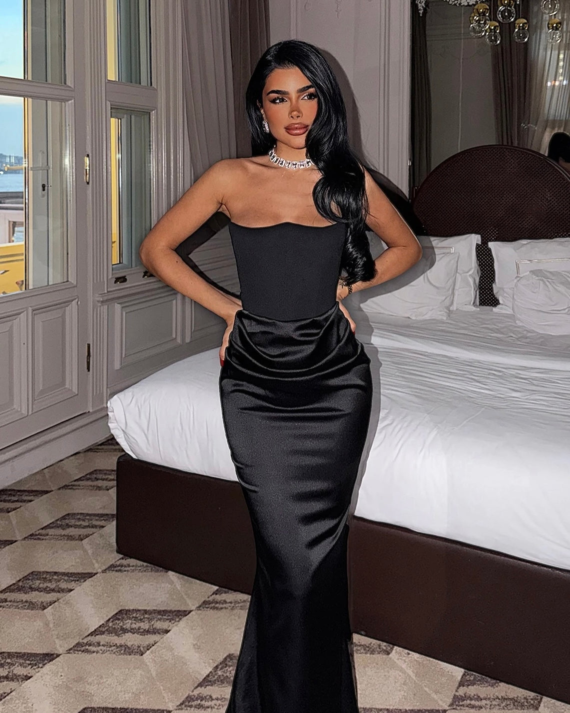 Black Satin Dress