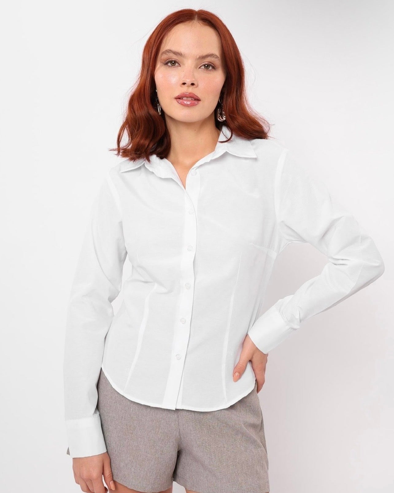 White Slim Buttoned Shirt