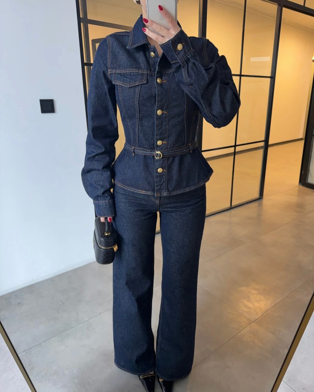 Denim Set with Belt