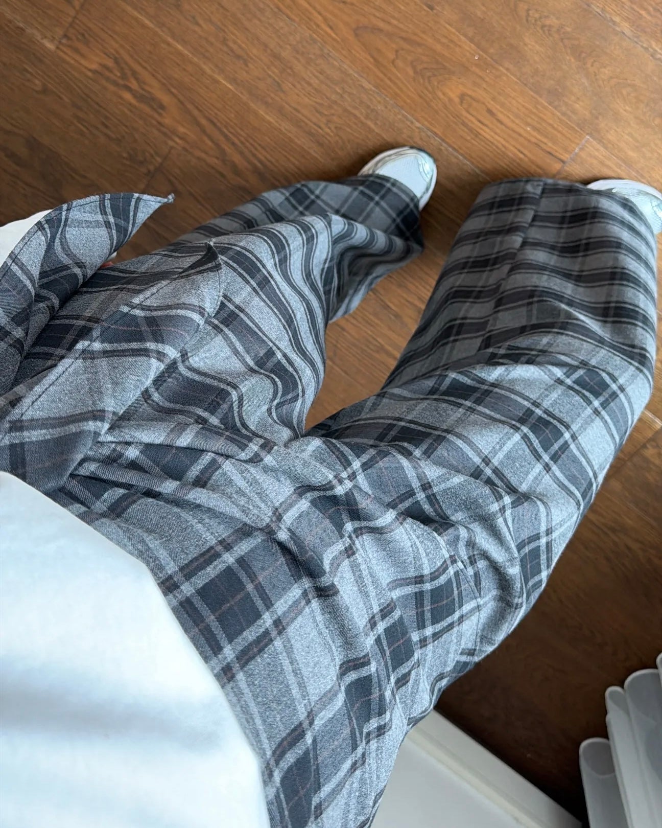 Checkered Pants with Skirt