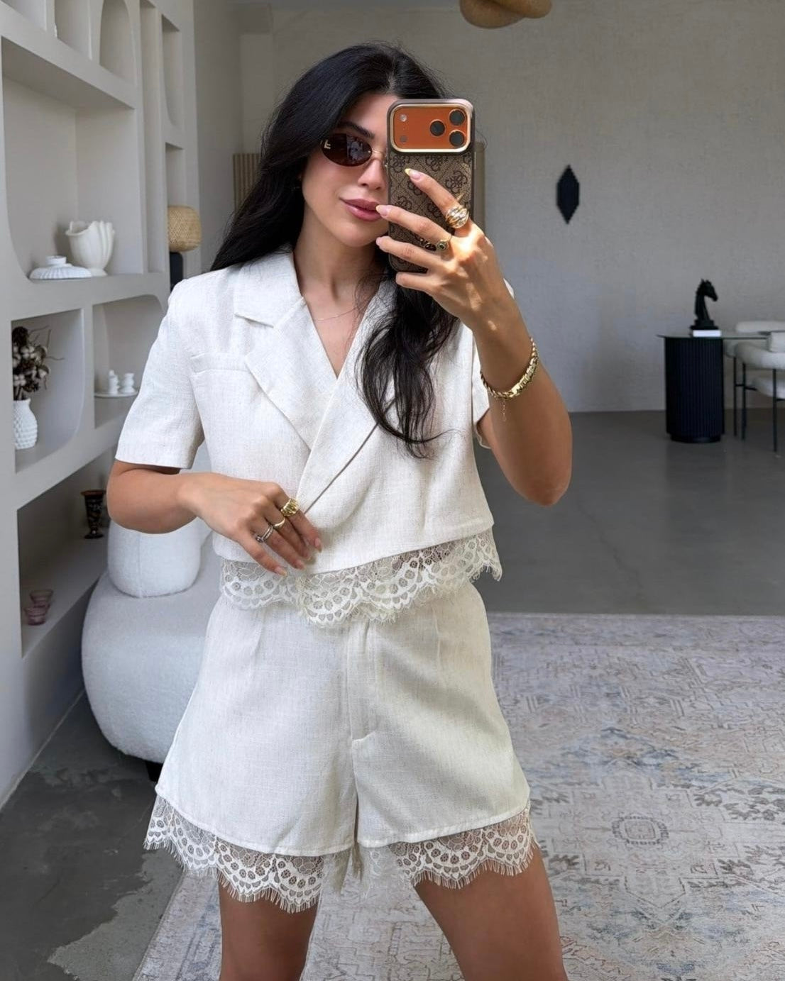 Off White Set with Lace