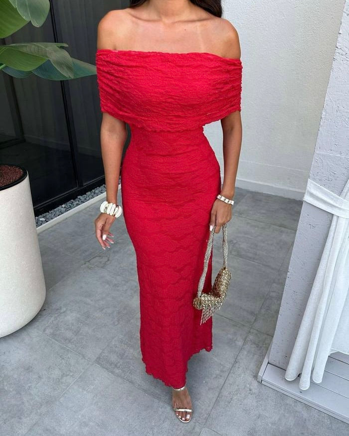 Red Off Shoulder Dress