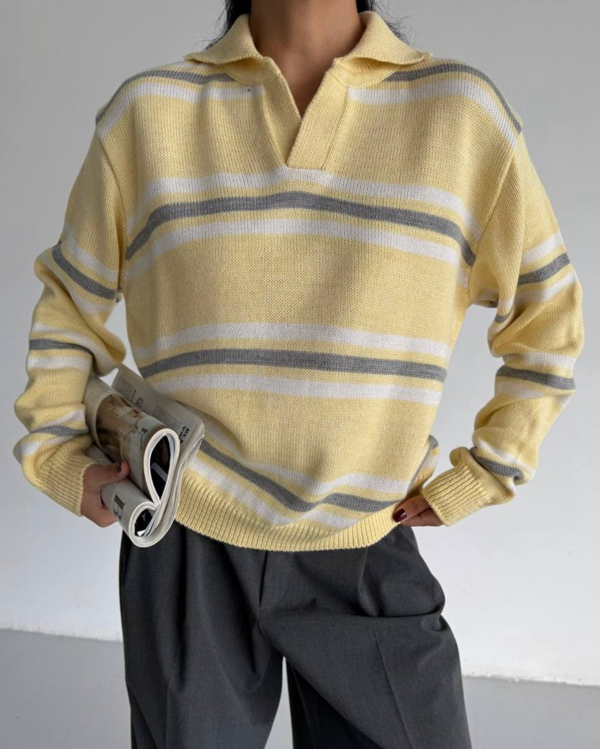 Yellow Striped Sweater