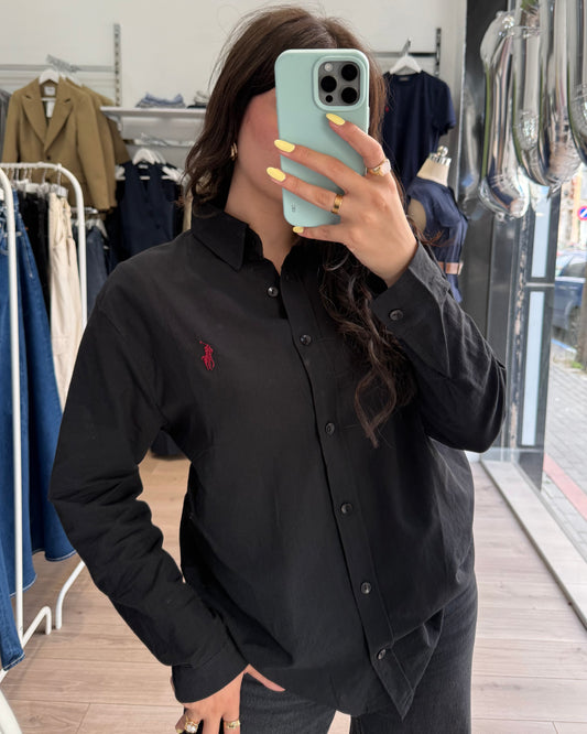 Black Polo Buttoned Shirt