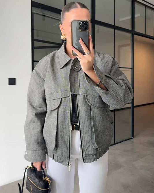 Grey Oversized Jacket