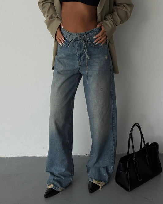 Blue Wide Leg Jeans