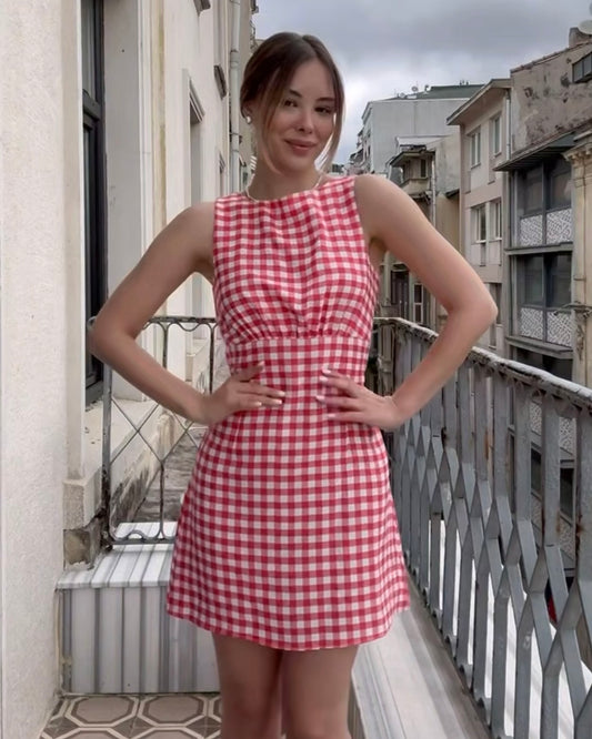 Red Checkered Dress