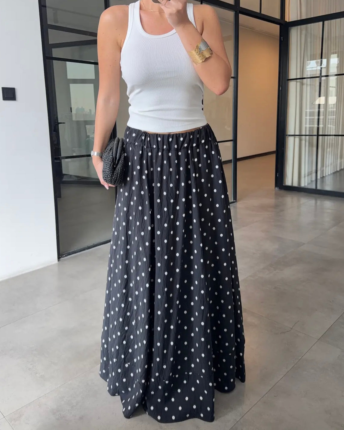 Polka Dot Maxi Skirt