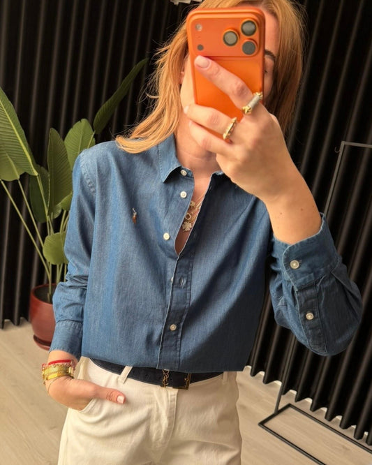 Denim Polo Shirt
