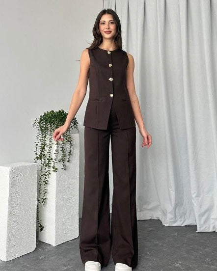 Brown Vest Set