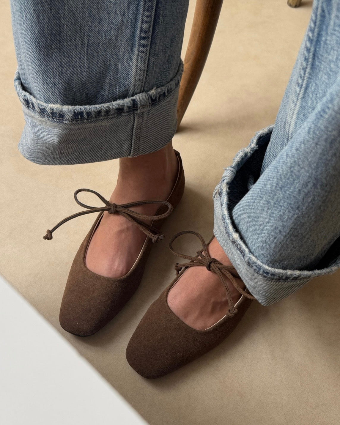 Brown Suede Flats