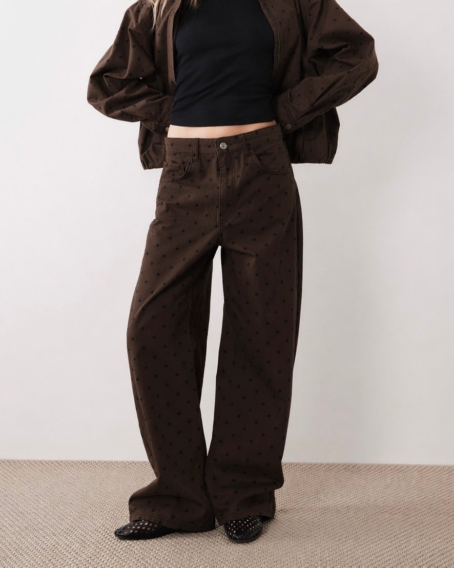 Brown Polka Dot Jeans