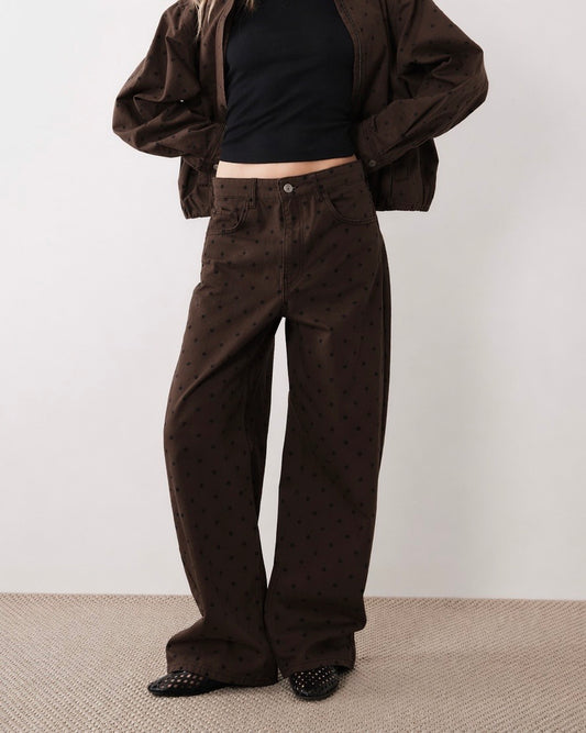 Brown Polka Dot Jeans