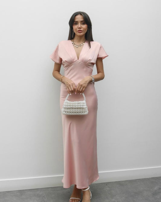 Baby Pink Satin Dress