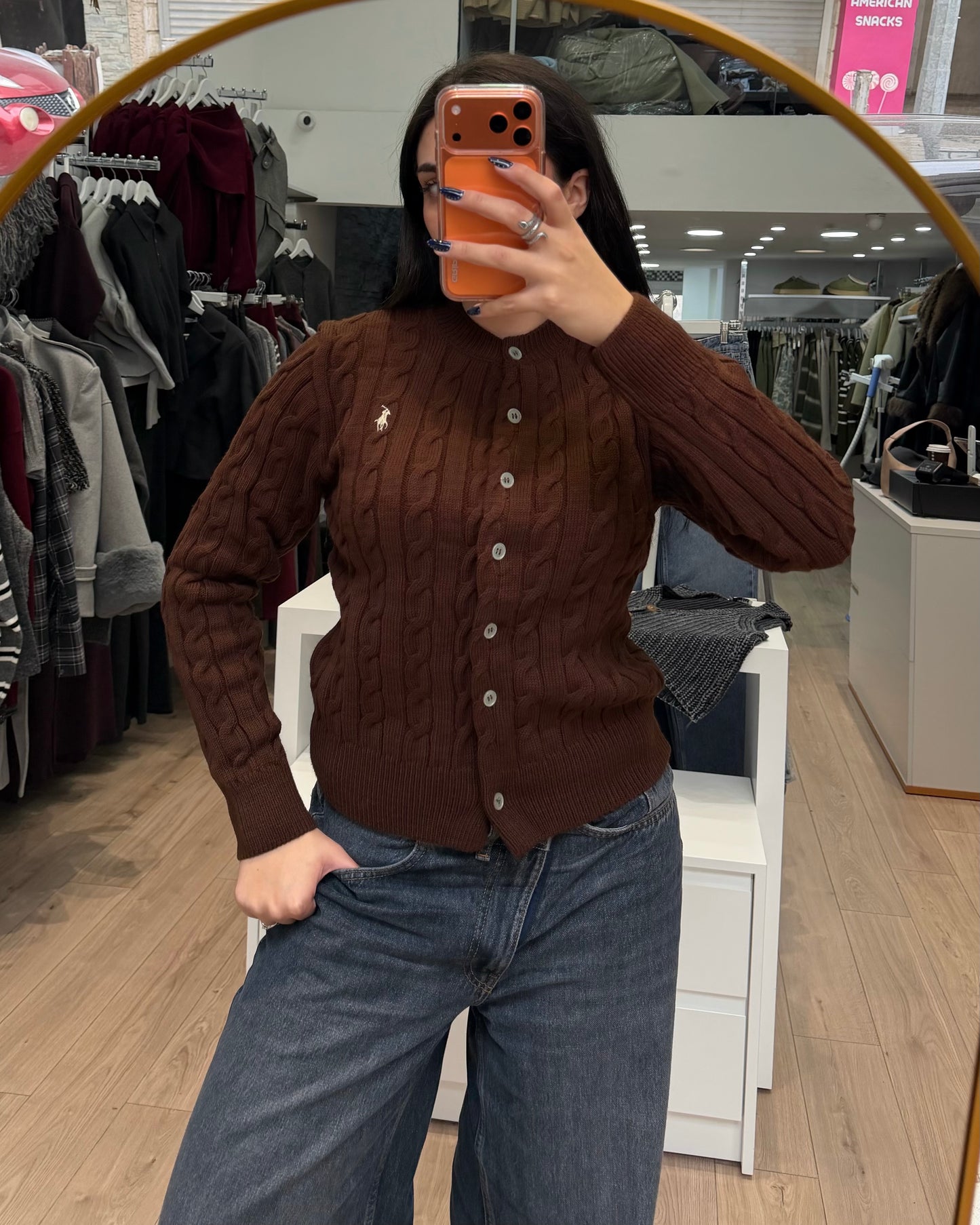 Brown Polo Cardigan