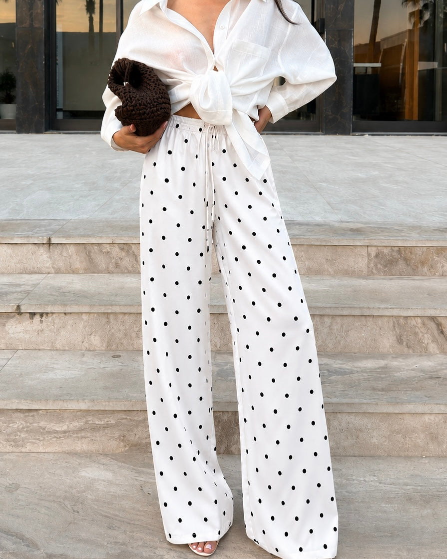 Polka Dot Satin Pants