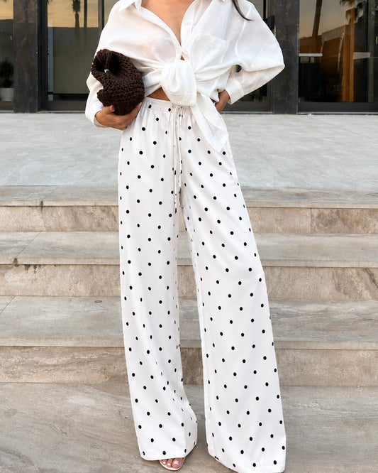 Polka Dot Satin Pants