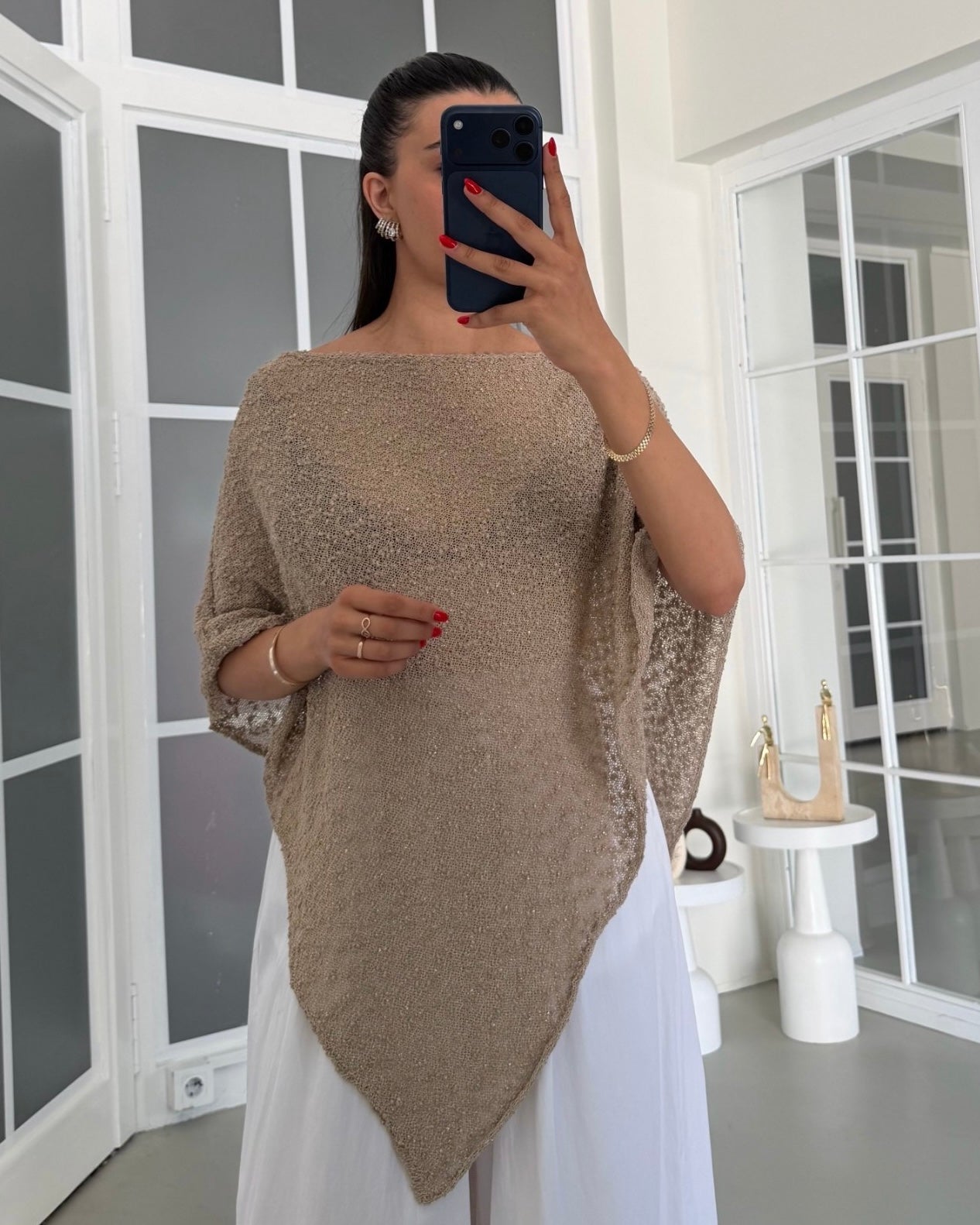 Beige Poncho