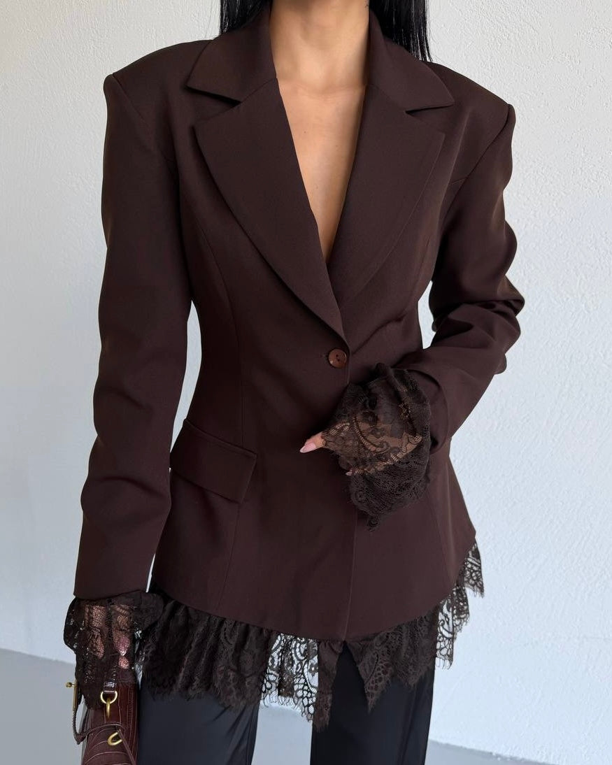 Brown Lace Blazer