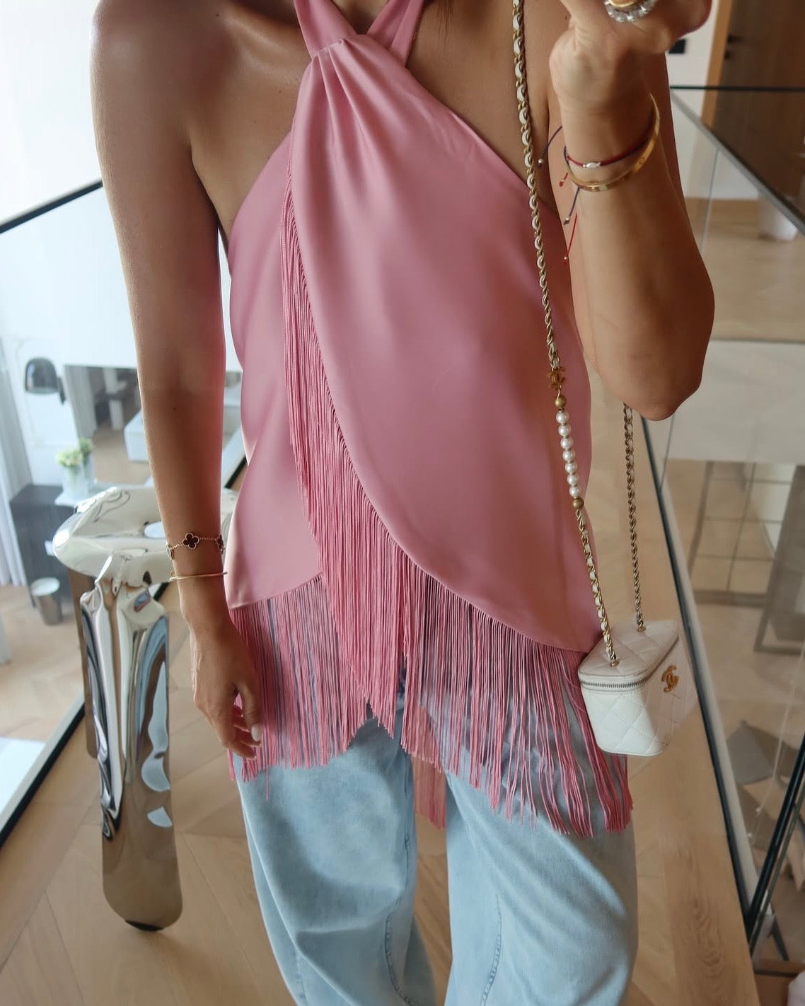 Pink Satin Blouse