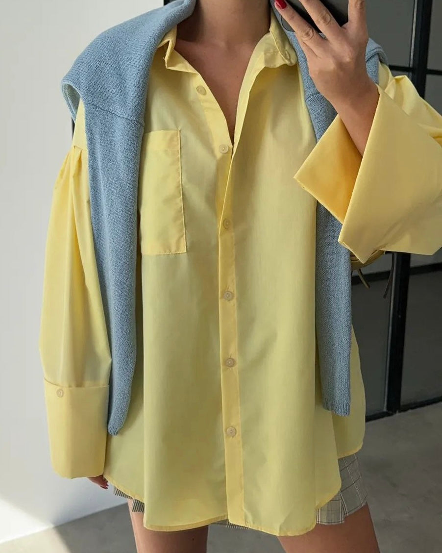 Yellow Oversized Buttoned Shirt