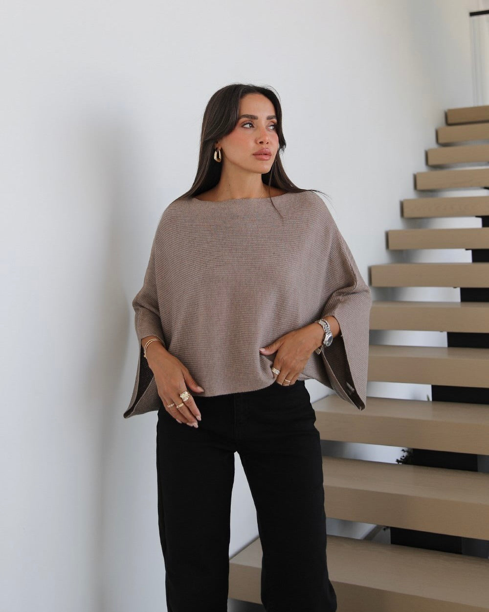 Beige Flowy Top